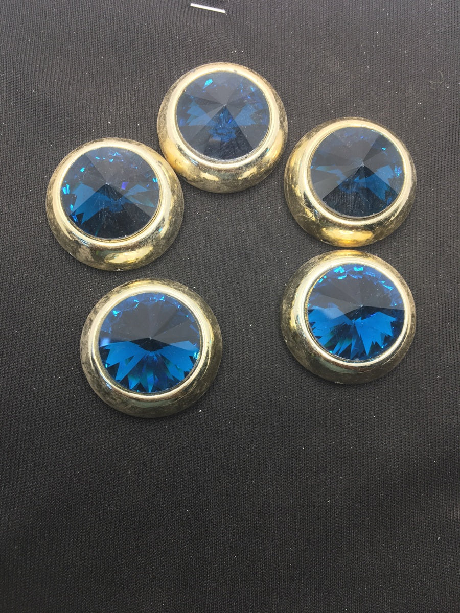 Dark Blue Circular Handcrafted Show Buttons