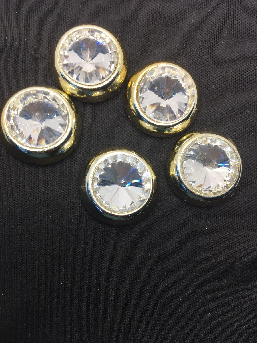 White Circular Handcrafted Show Buttons