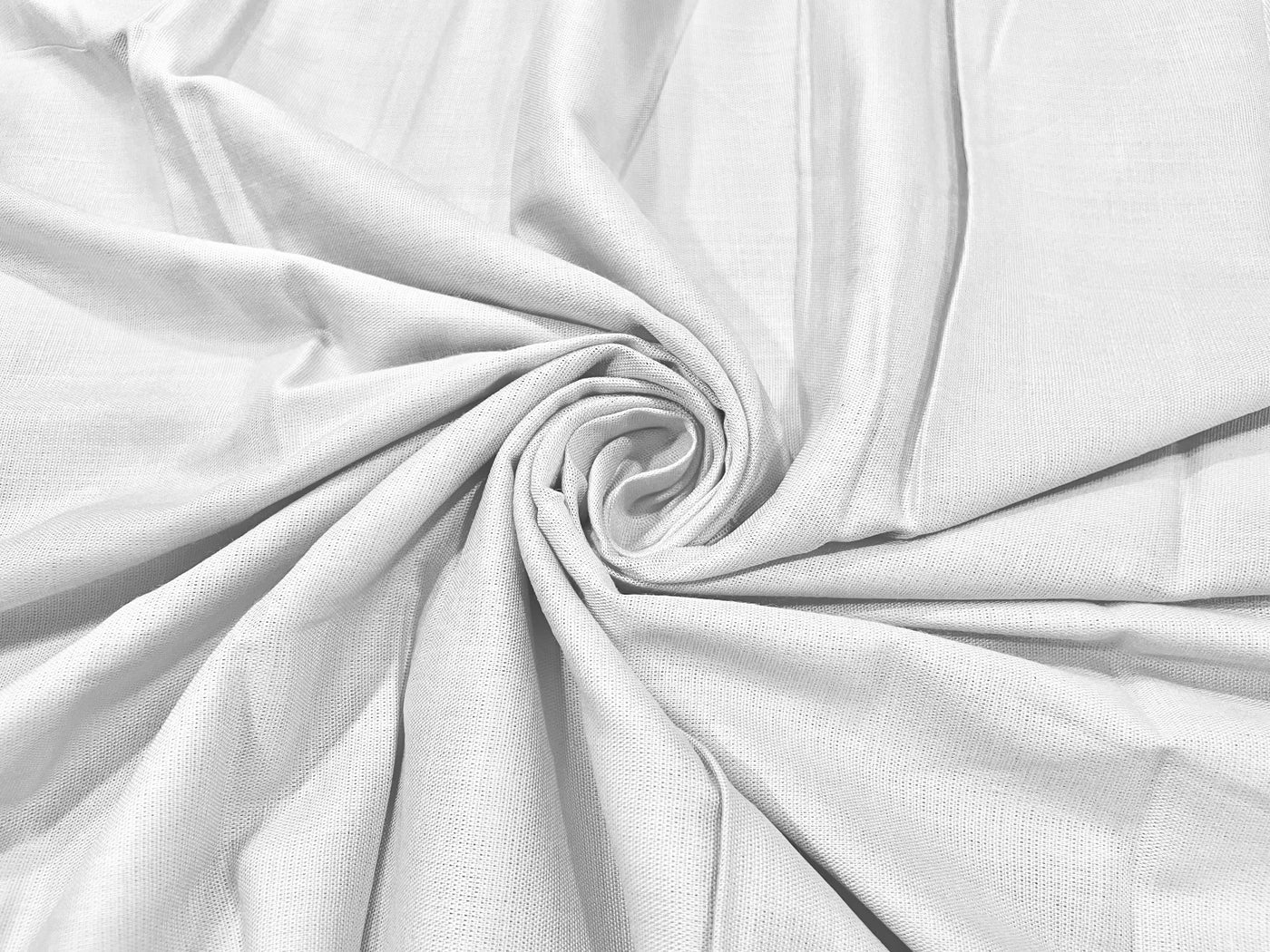 Pure White Plain Soft Cotton Rayon Fabric