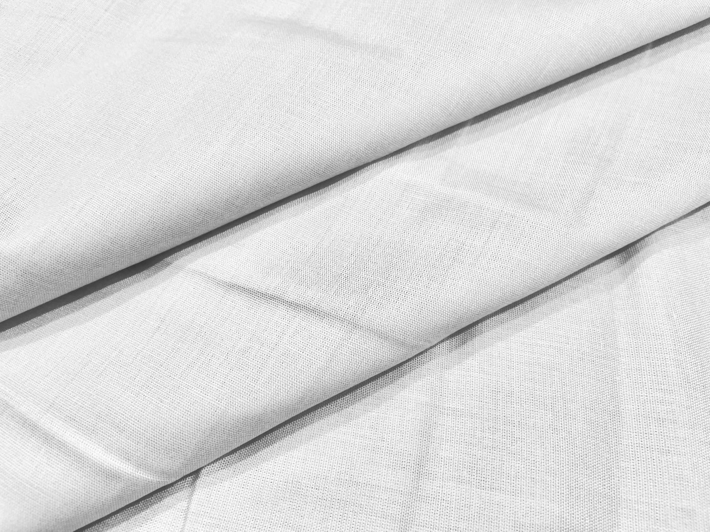 Pure White Plain Soft Cotton Rayon Fabric