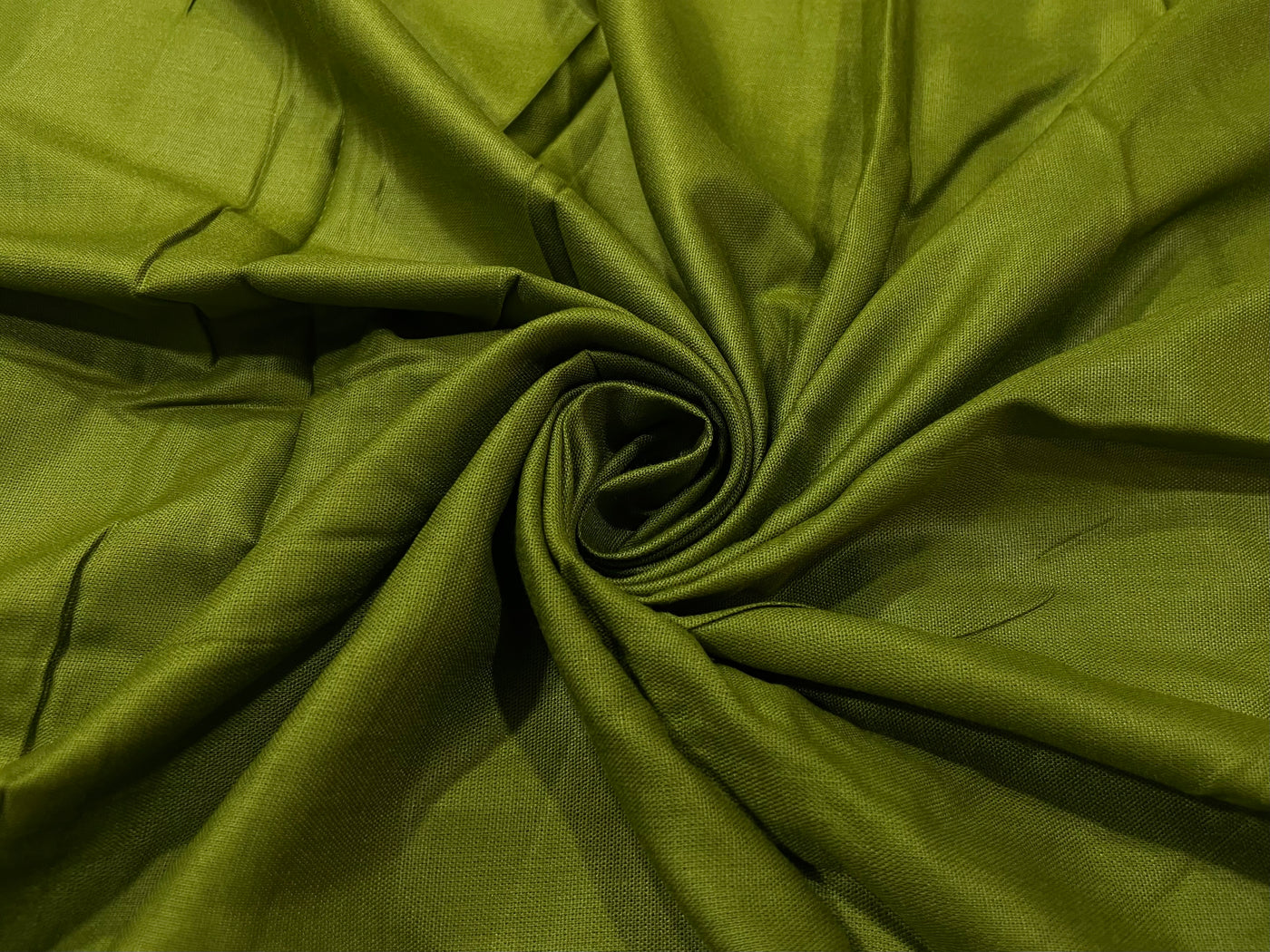 Mehndi Green Plain Soft Cotton Rayon Fabric