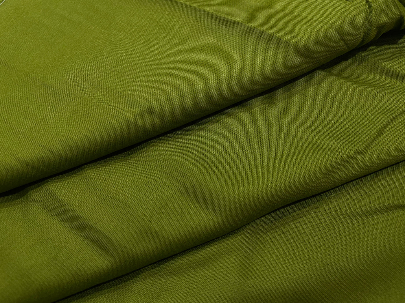 Mehndi Green Plain Soft Cotton Rayon Fabric