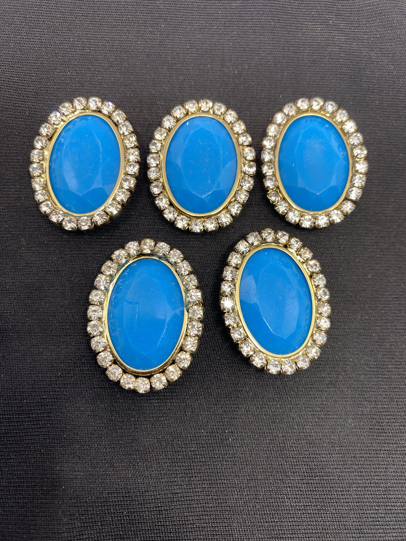 Blue Oval Designer Handcrafted Show Buttons