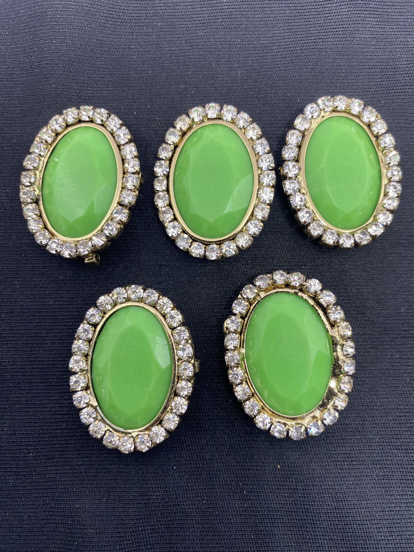 Light Green Oval Designer Handcrafted Show Buttons