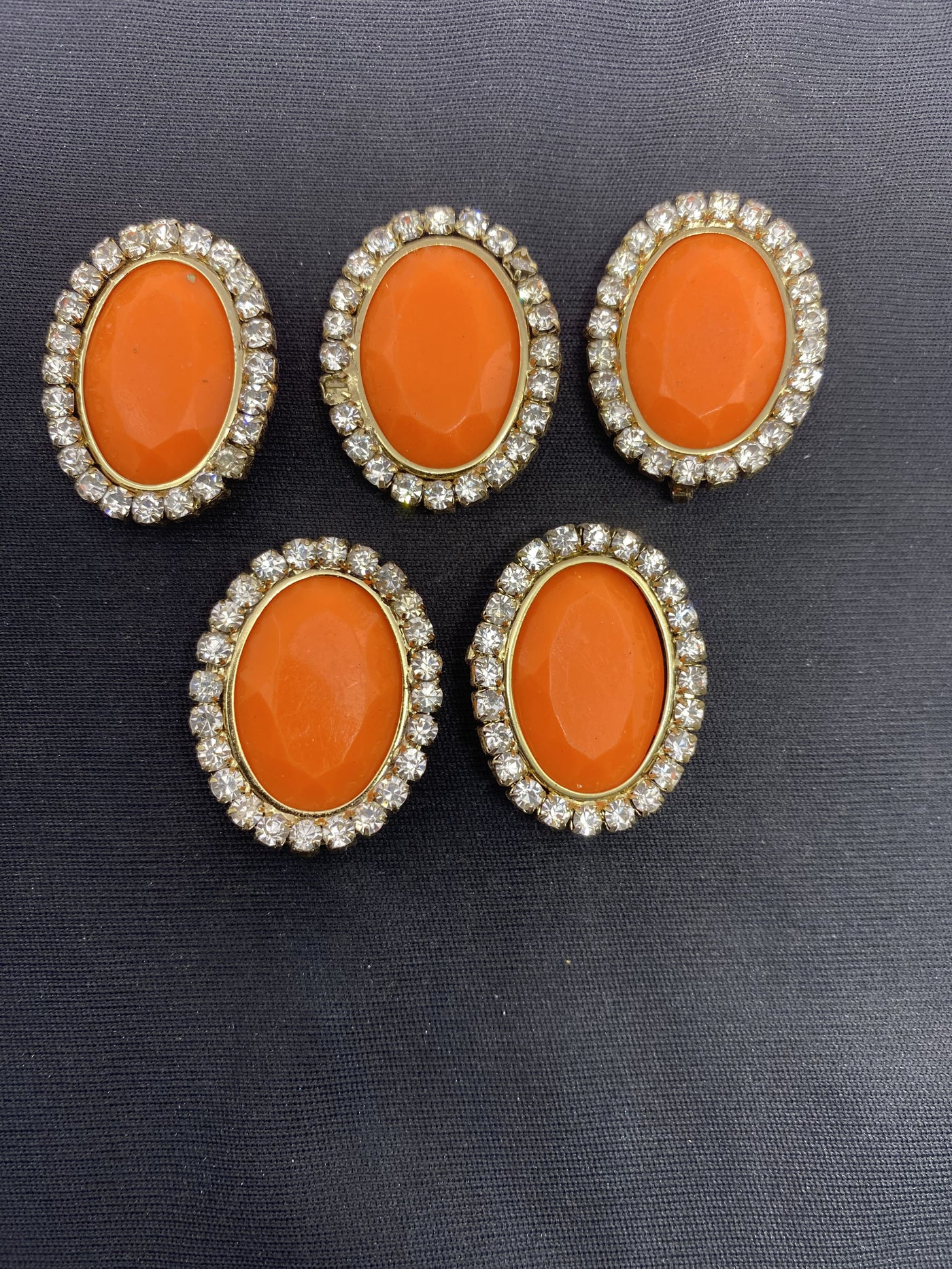 Orange Oval Designer Handcrafted Show Buttons
