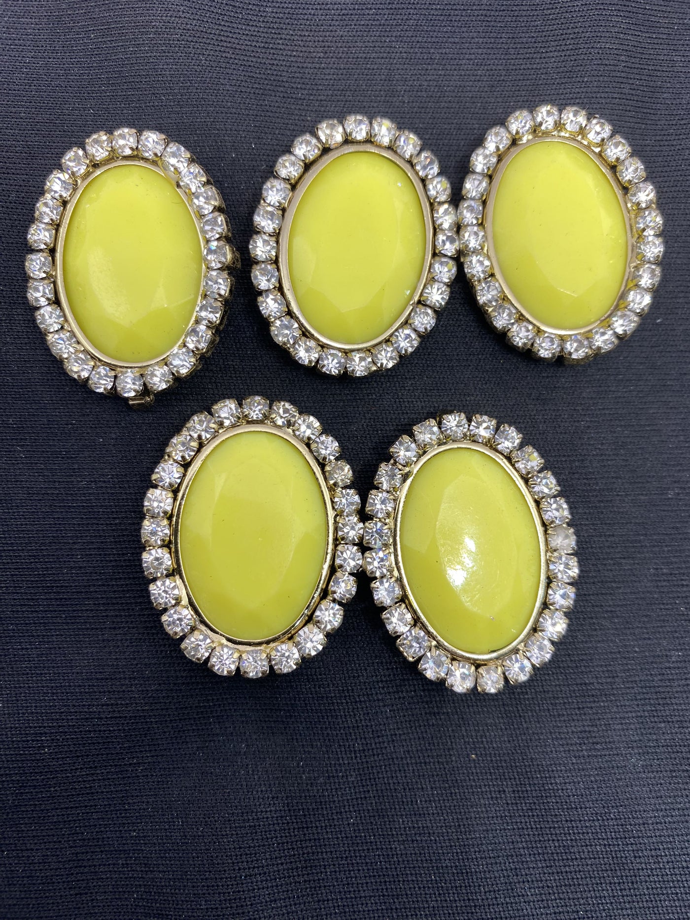 Yellow Oval Designer Handcrafted Show Buttons
