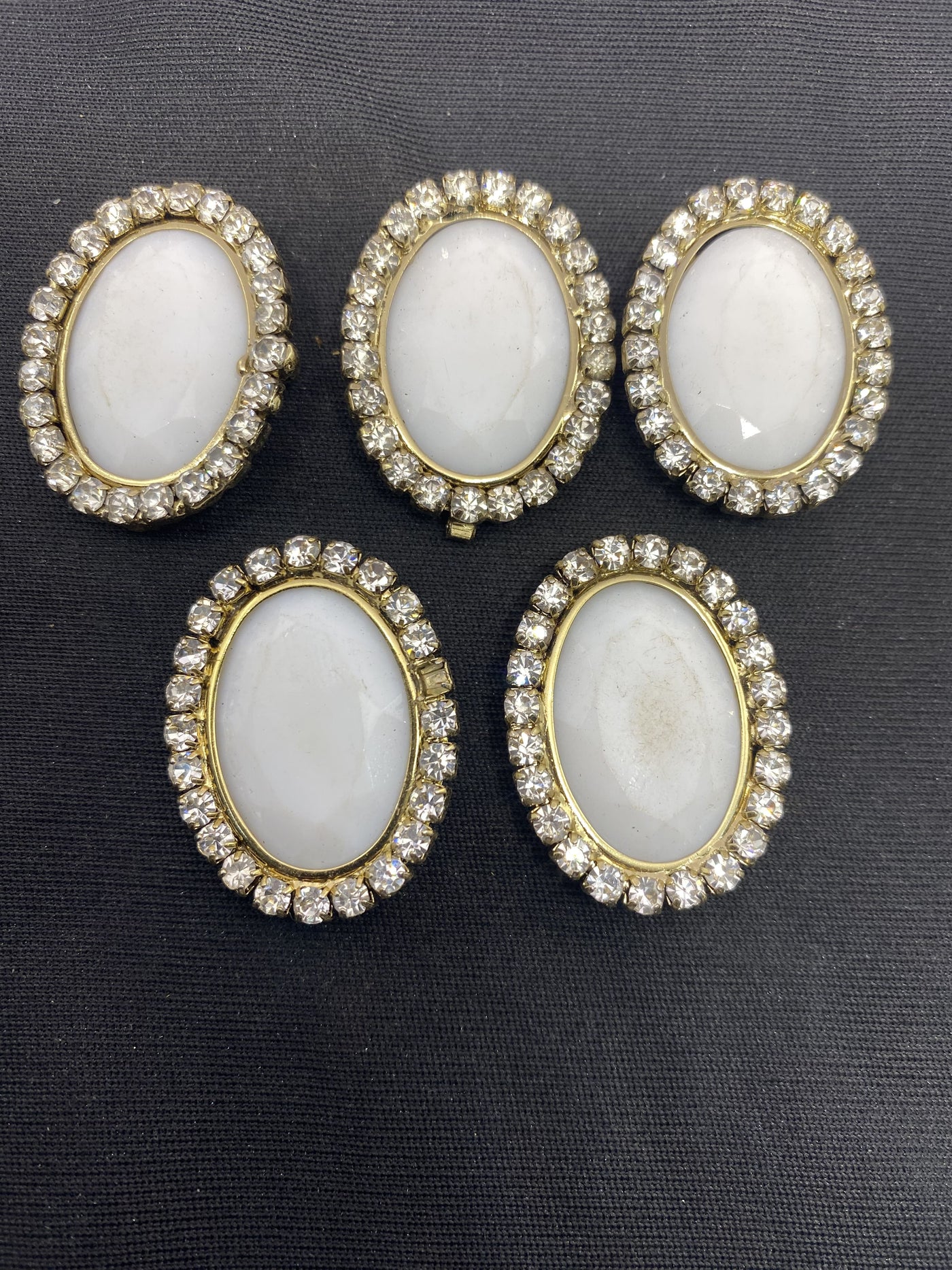White Oval Designer Handcrafted Show Buttons