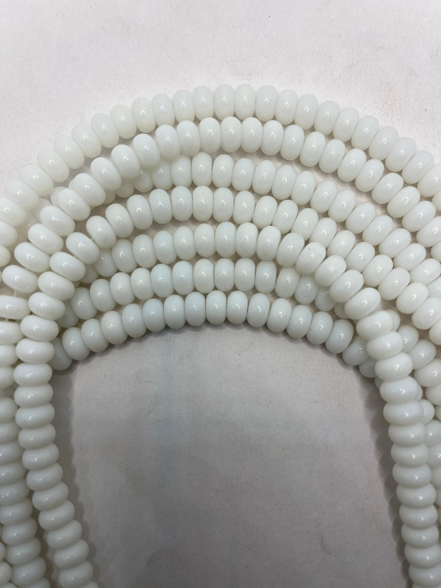 White Tyre Crystal Glass Beads