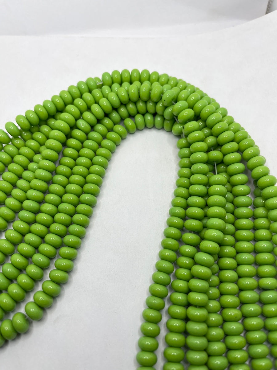 Light Green Tyre Crystal Glass Beads