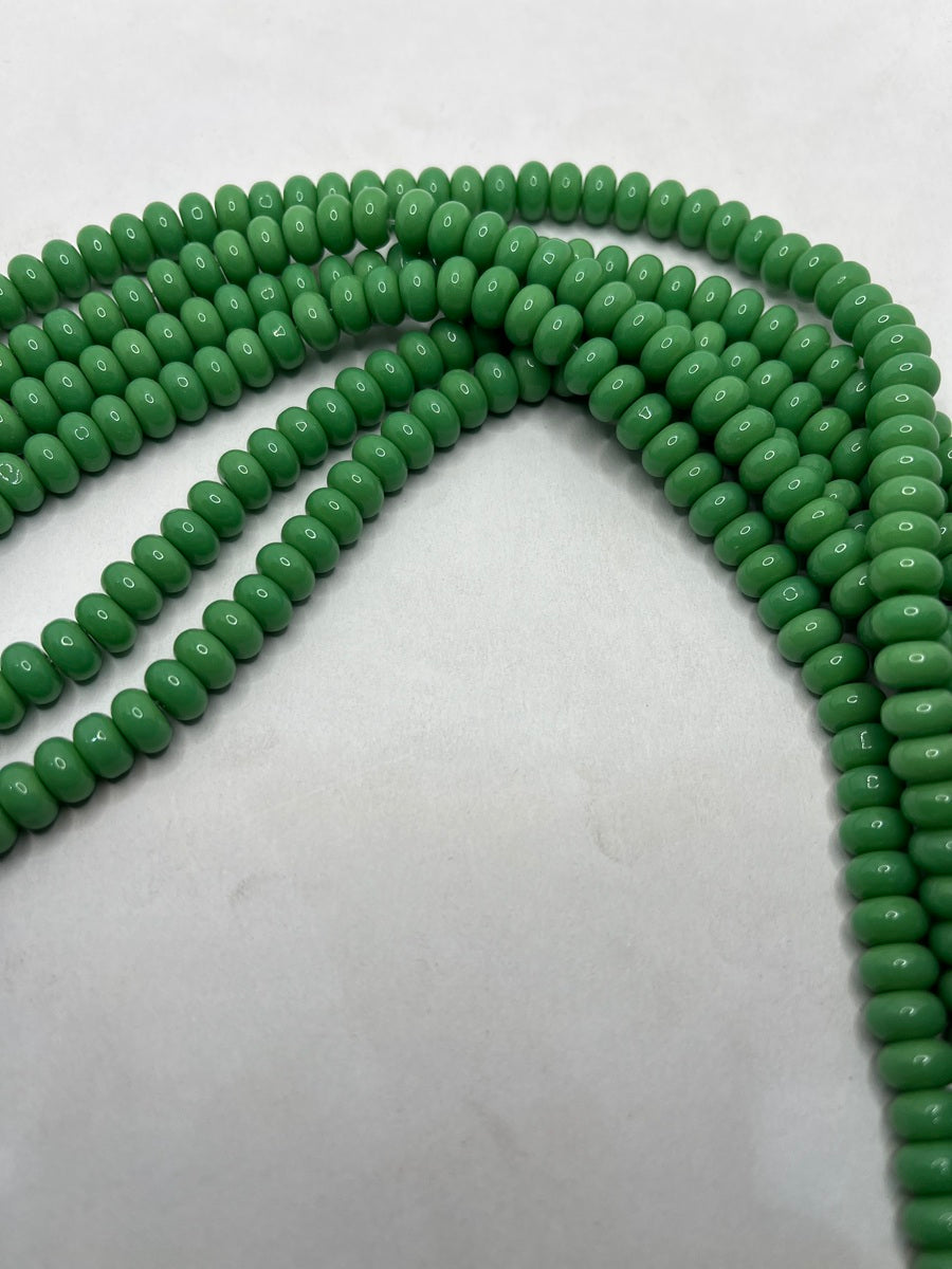 Dark Green Tyre Crystal Glass Beads