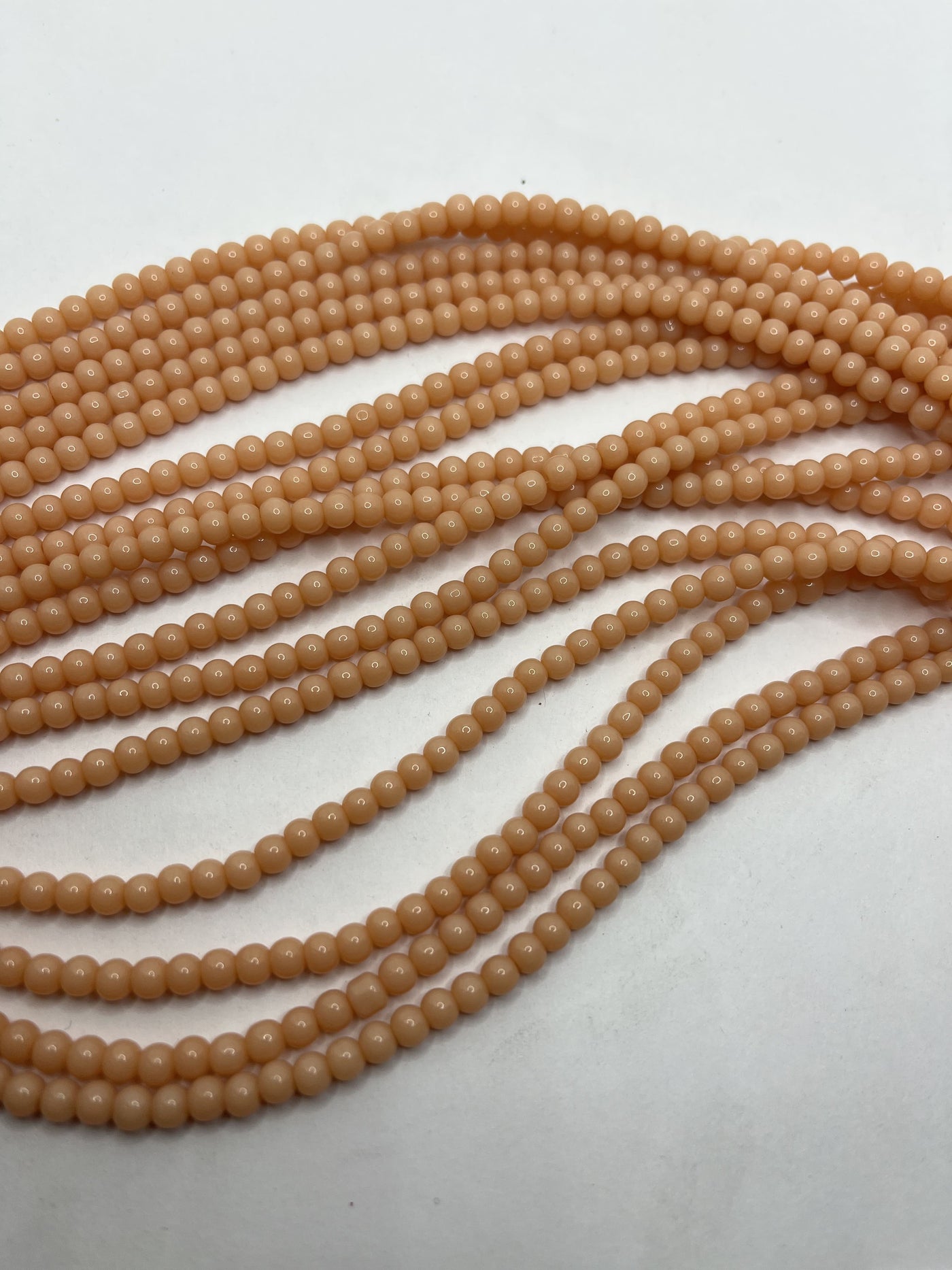 Light Peach Tyre Crystal Glass Beads