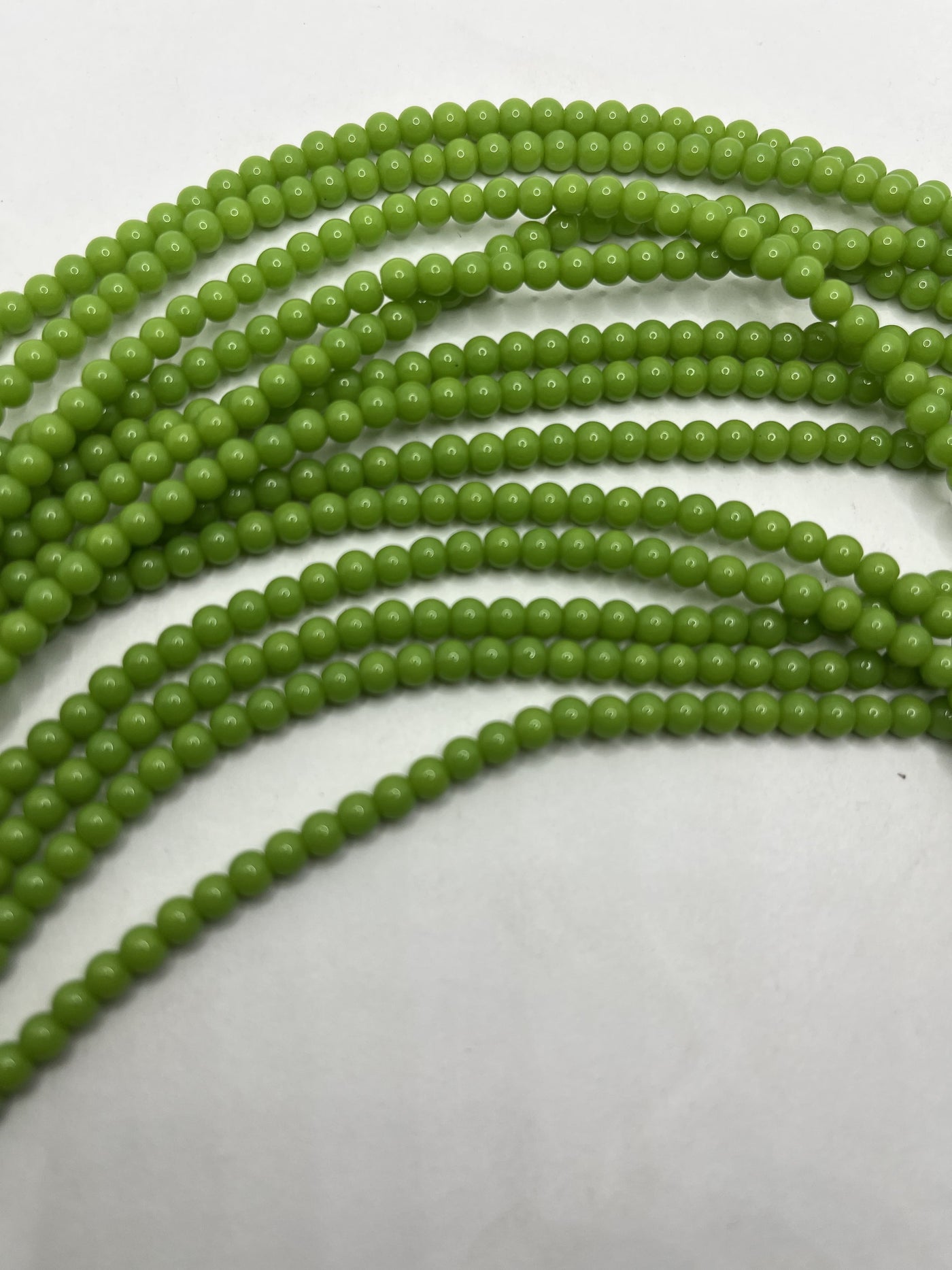 Bright Green Tyre Crystal Glass Beads