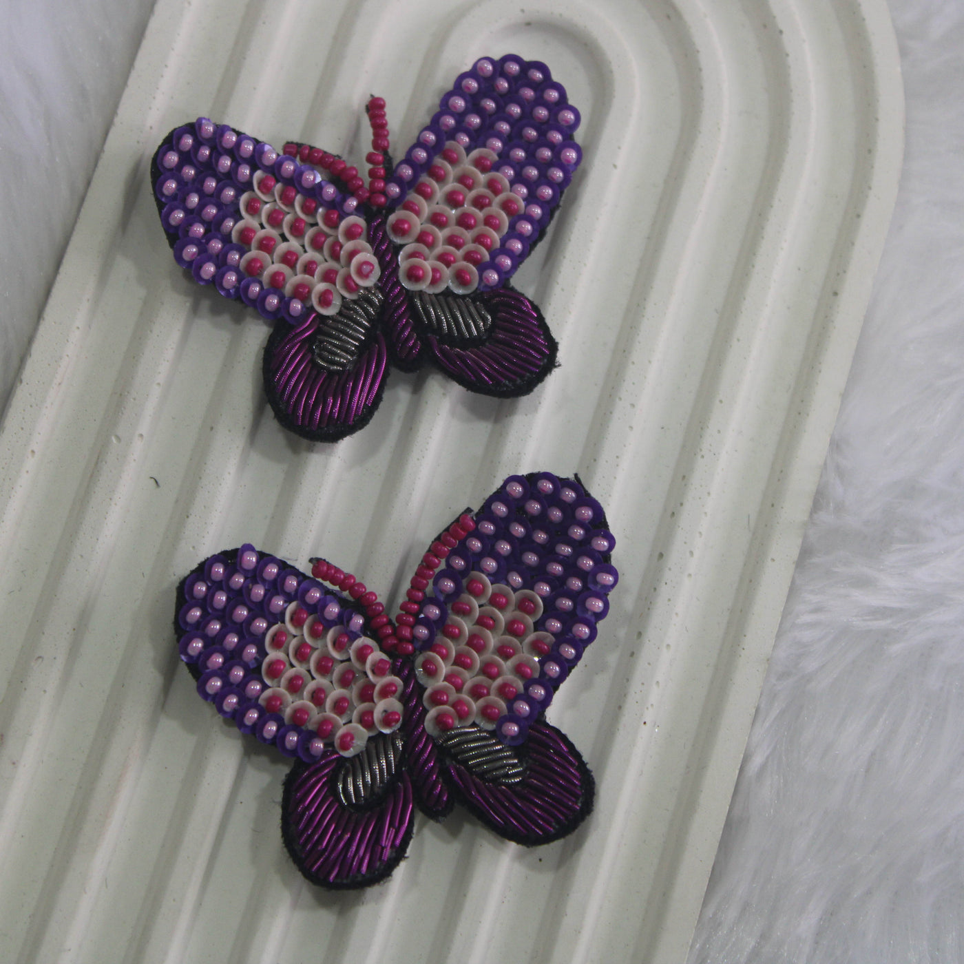 Purple Sequin Butterfly Patch