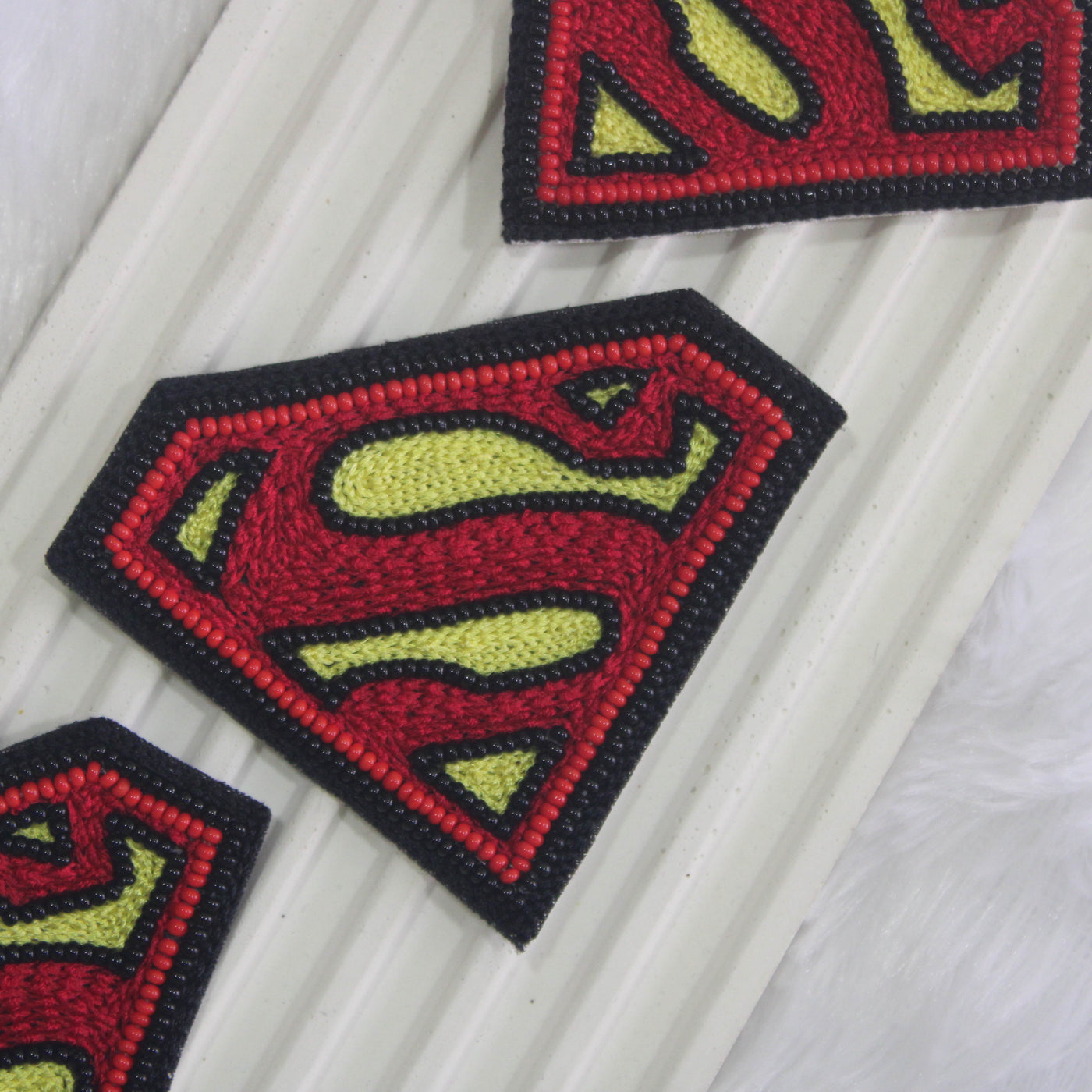 Red Superman Handwork Patches