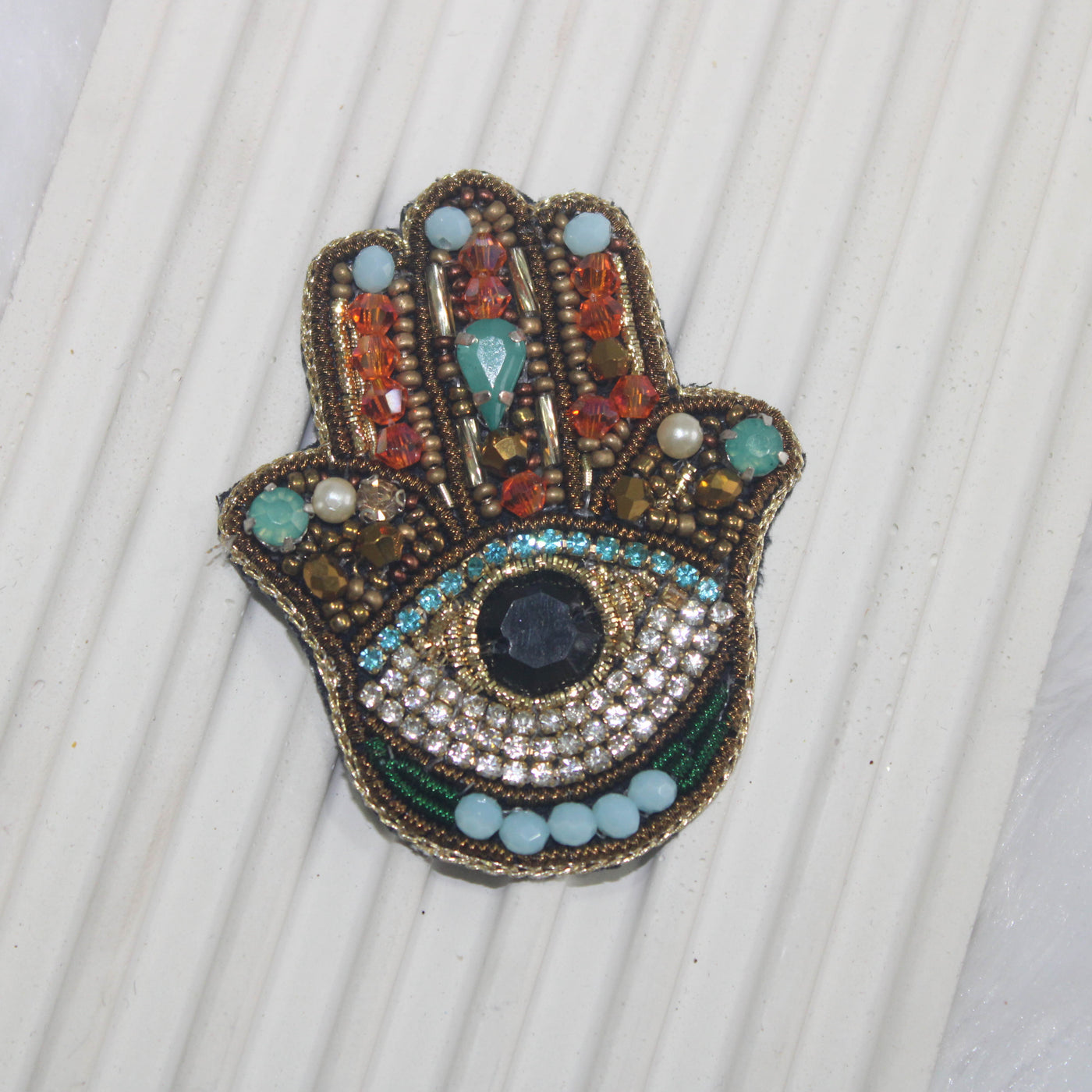 Multicolor Embellished Hamsa Patch