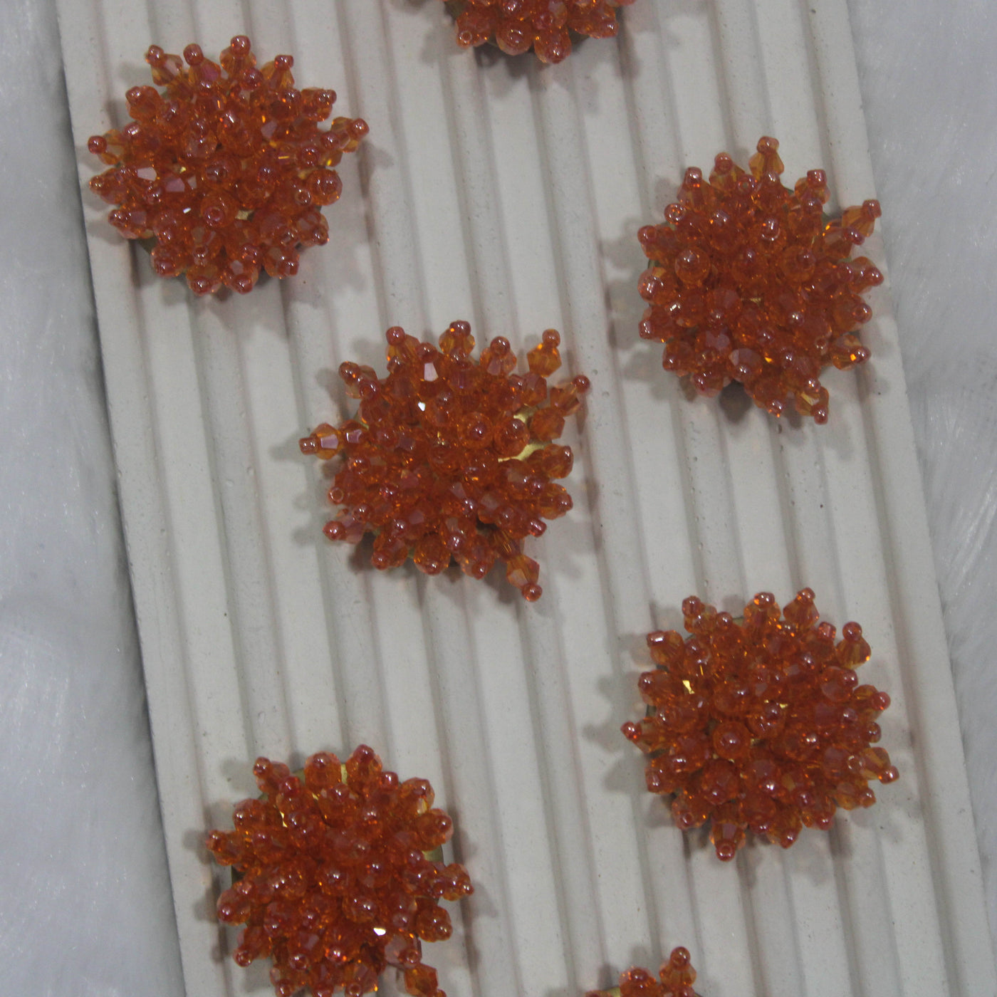 Orange Irregular Shaped Crystal Button