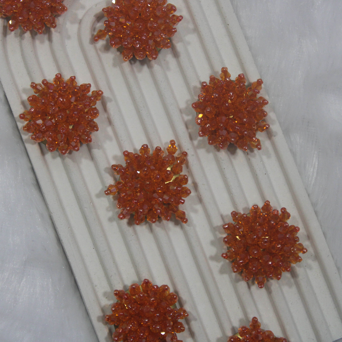 Orange Irregular Shaped Crystal Button