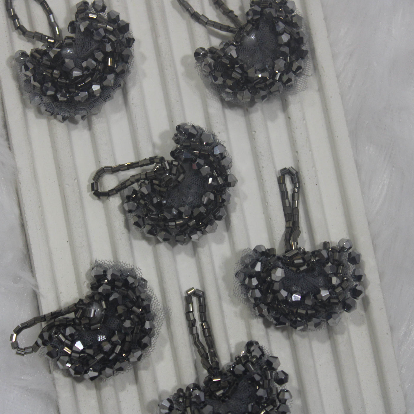 Gray Crystal Beads Handwork Latkans