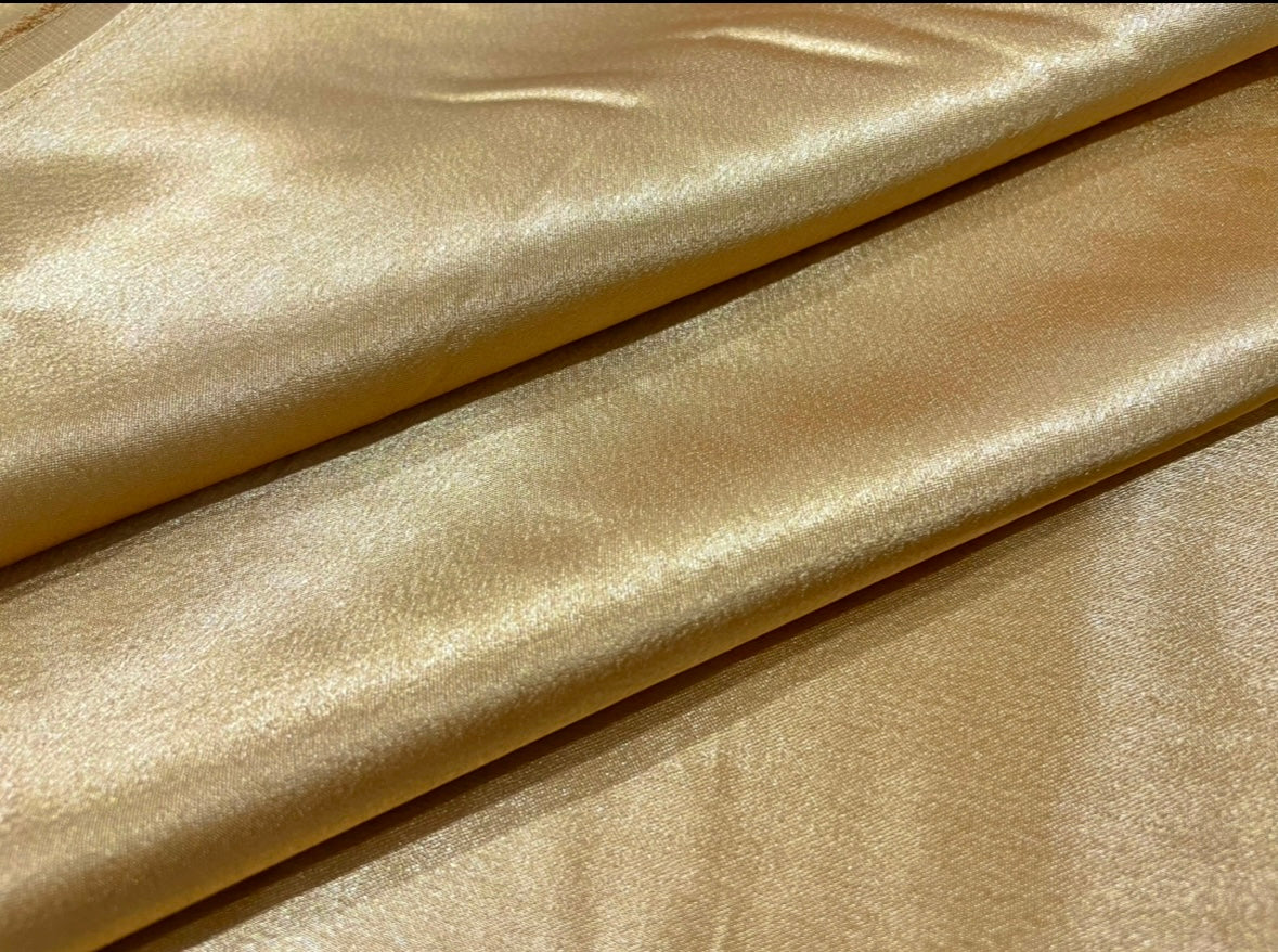 Golden Plain Premium Satin Fabric