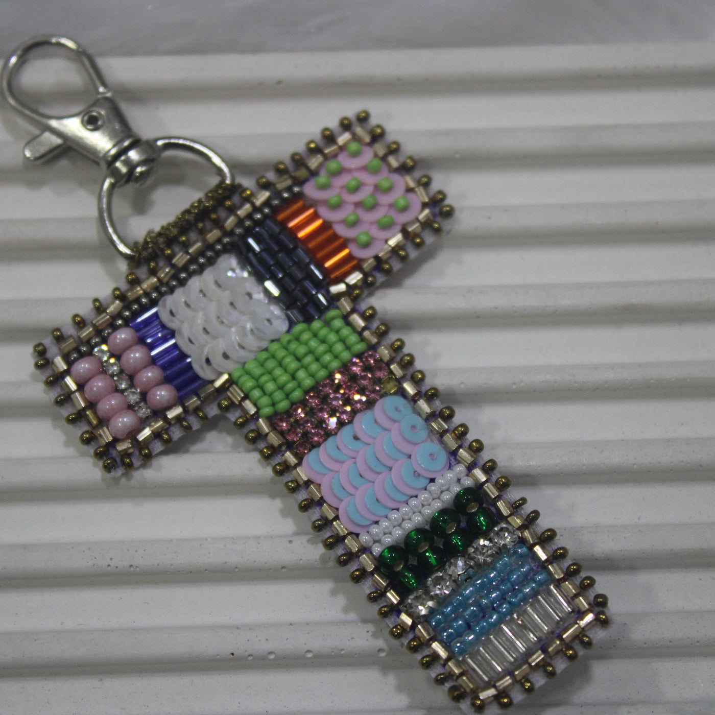 Multicolor 'T' Bag Charm