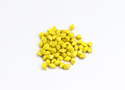 Yellow Diamond Shpaed Fancy Glass Beads