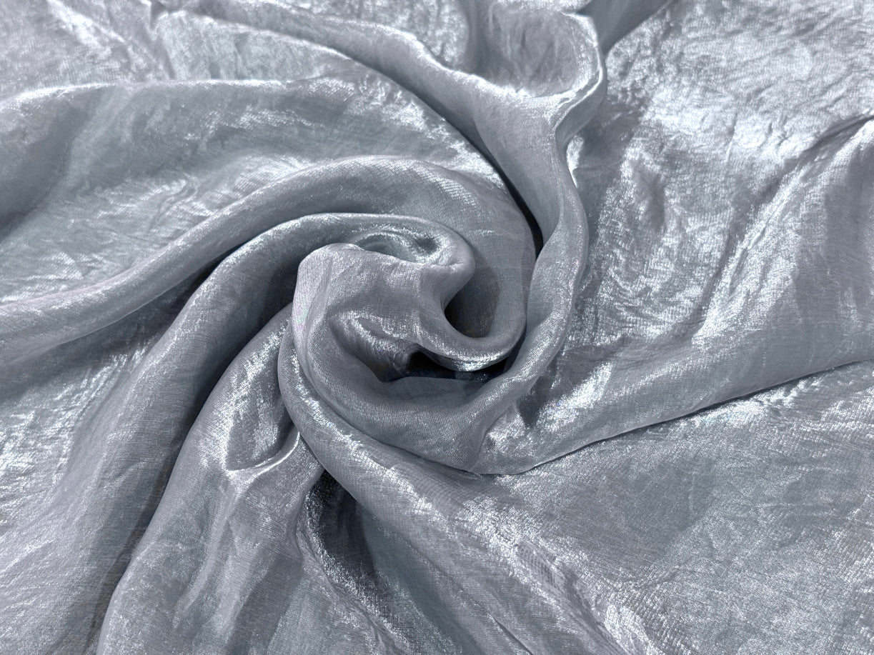 Silver Plain Soft Fendi Silk Fabric