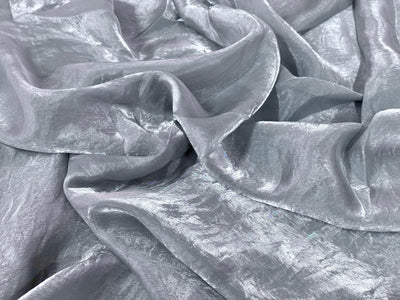 Silver Plain Soft Fendi Silk Fabric