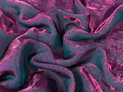 Pink Teal Dual Tone Plain Soft Fendi Silk Fabric