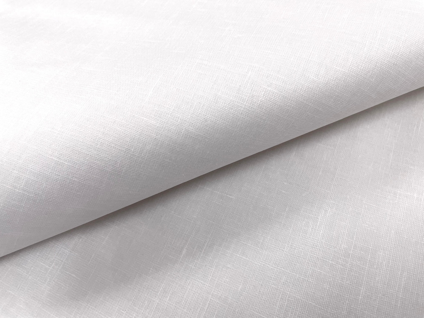 Pure White Plain Cotton Linen Fabric