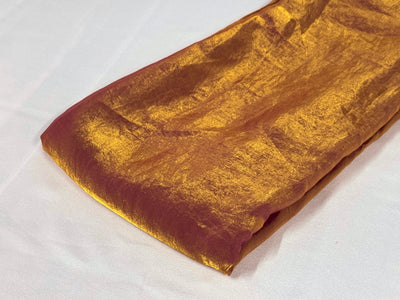 हनी गोल्डन डुअल टोन प्लेन सॉफ्ट फेंडी सिल्क फैब्रिक