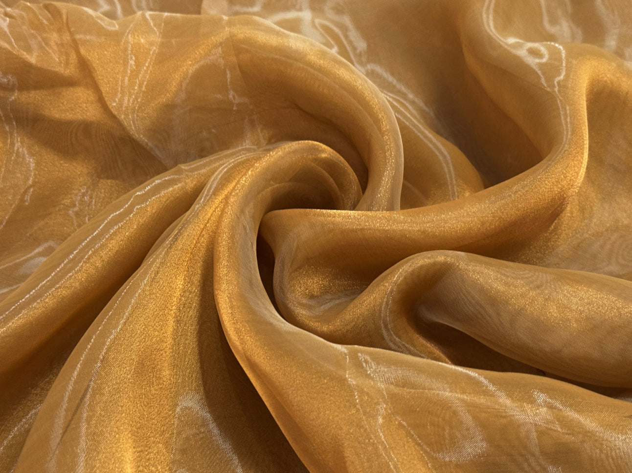 Copper Gold Plain Organza Fabric