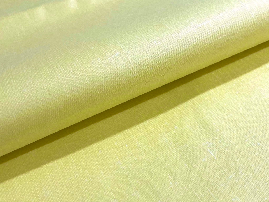 Light Yellow Plain Cotton Linen Fabric