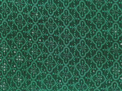 Pre Cut Green Lakhnavi Embroidered Georgette Fabric