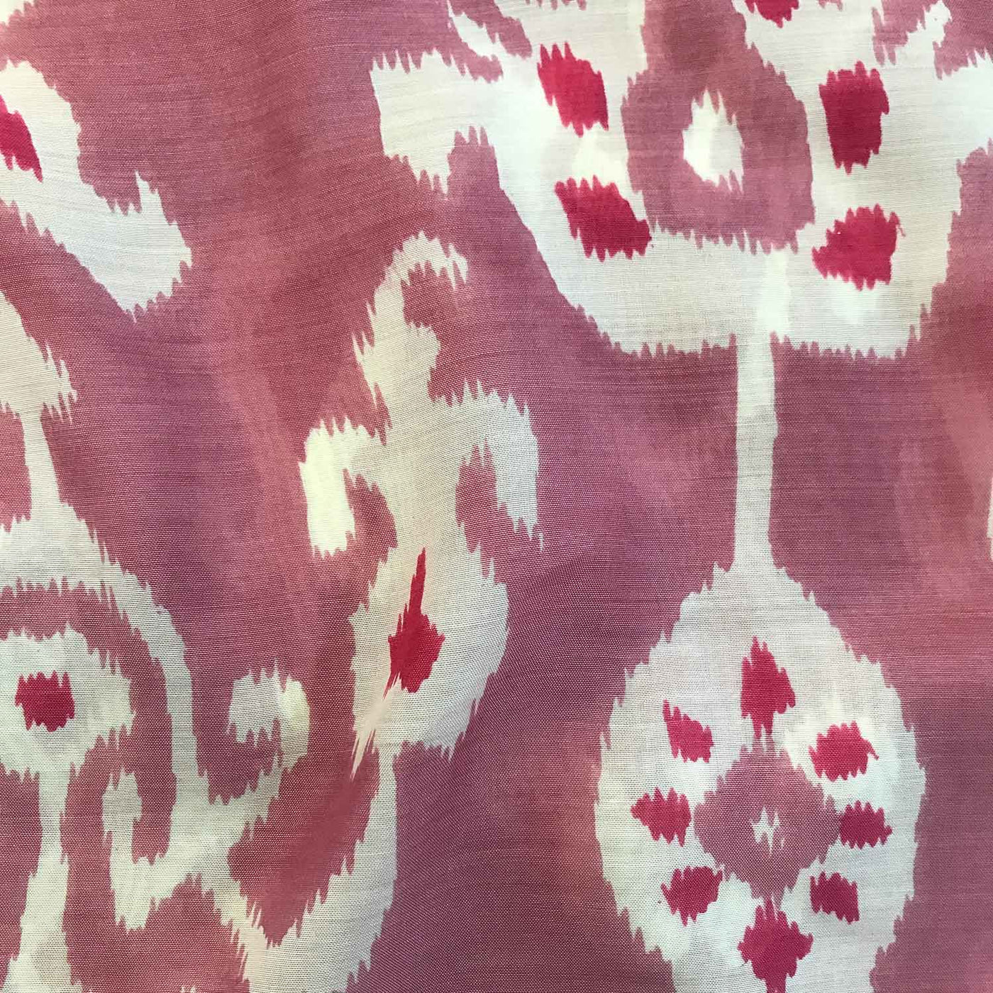 Mauve & White Traditional Ikat Muslin Silk Fabric