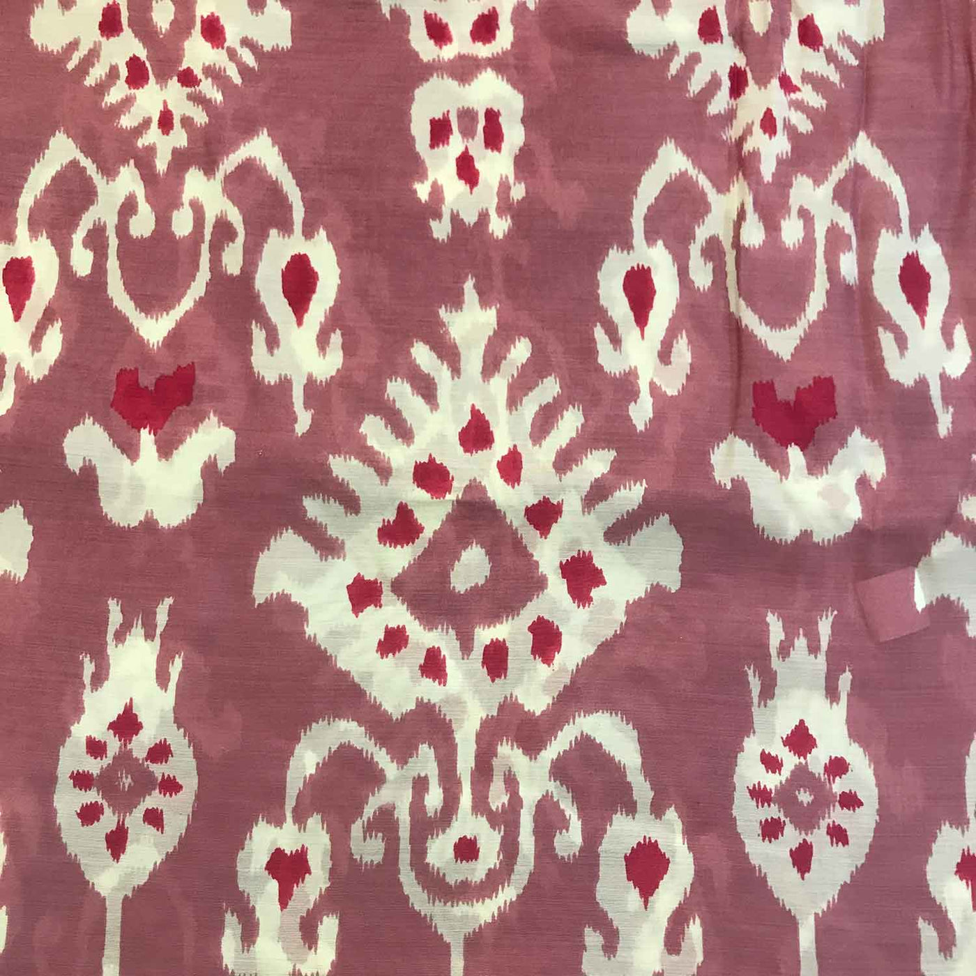 Mauve & White Traditional Ikat Muslin Silk Fabric