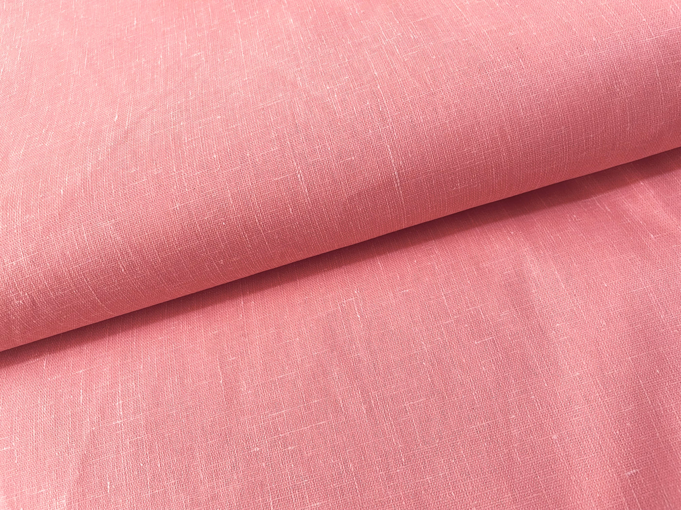 Light Red Plain Cotton Linen Fabric