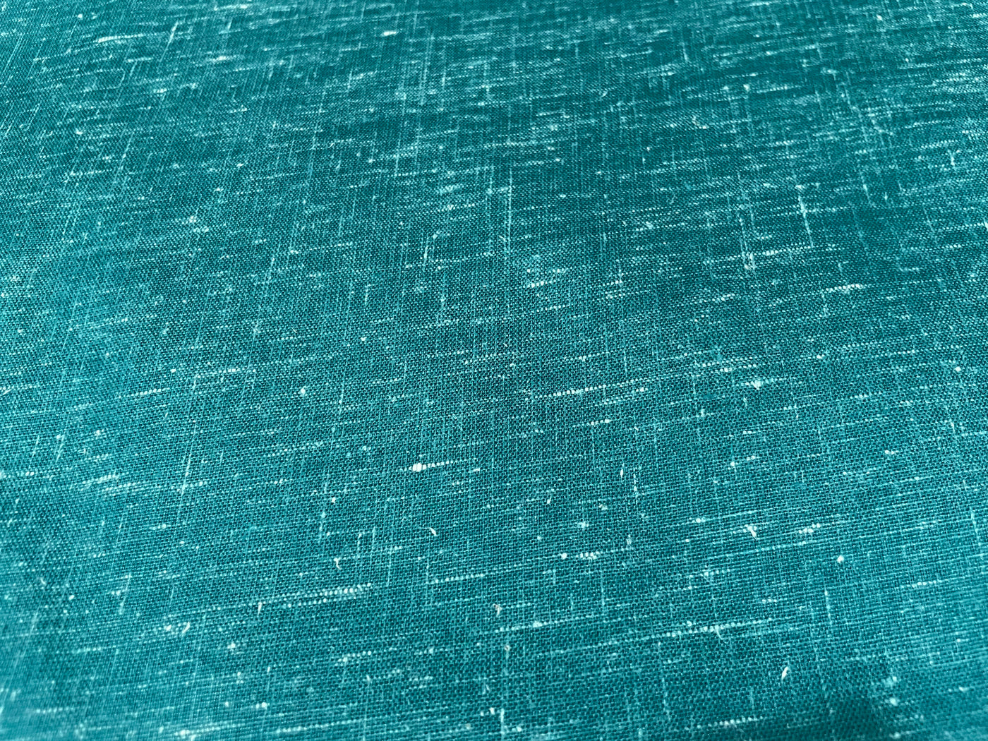 Dark Turquoise Green Plain Cotton Linen Fabric