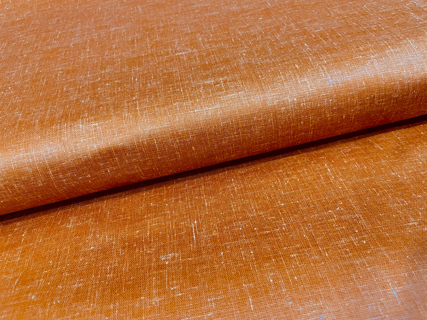 Marigold Orange Plain Cotton Linen Fabric