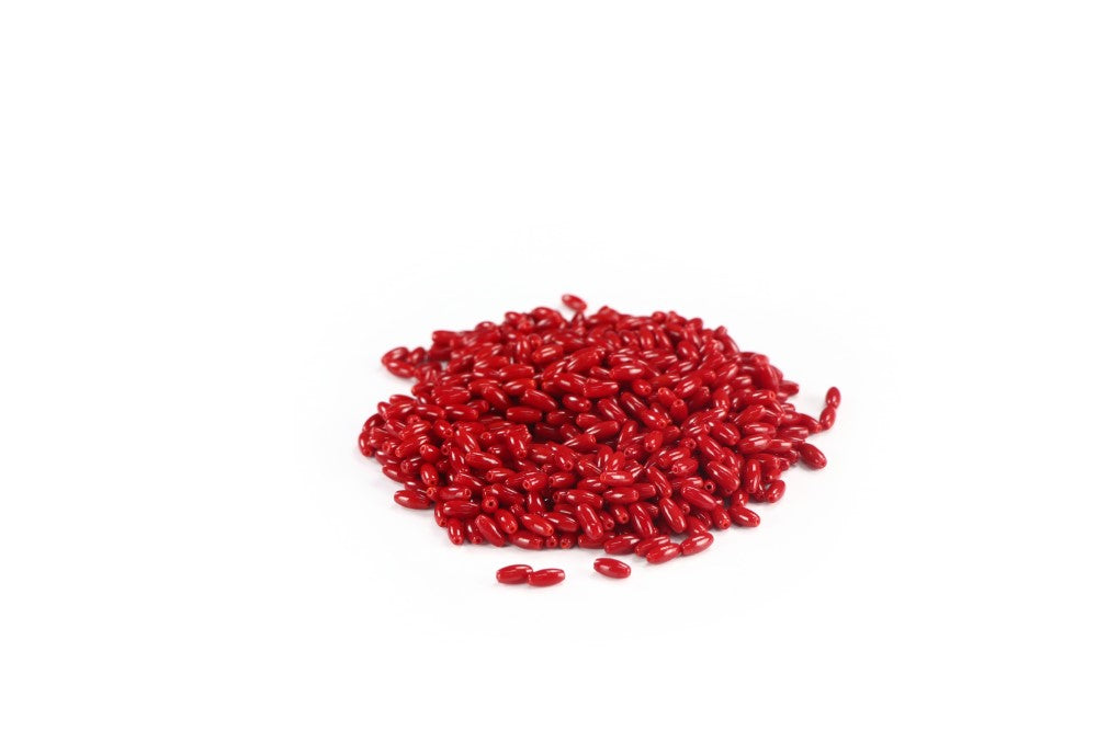 Red Oval Glass Beads