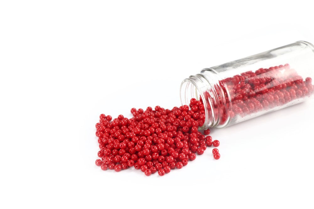 Red Round Glass Beads