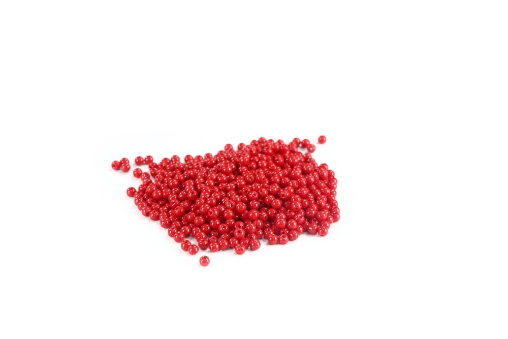 Red Round Glass Beads