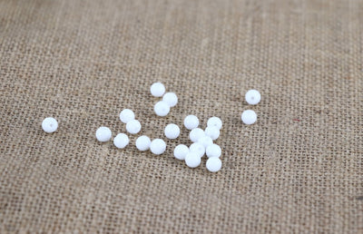 Pure White Round Glass Beads