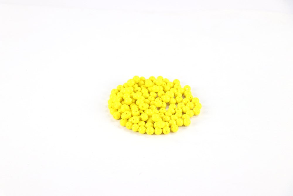 Yellow Round Glass Beads