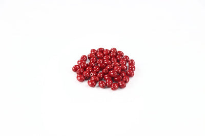 Red Oval Glass Beads