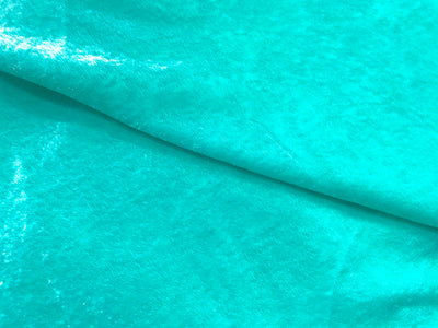 Sea Green Plain Viscose Micro Velvet Fabric