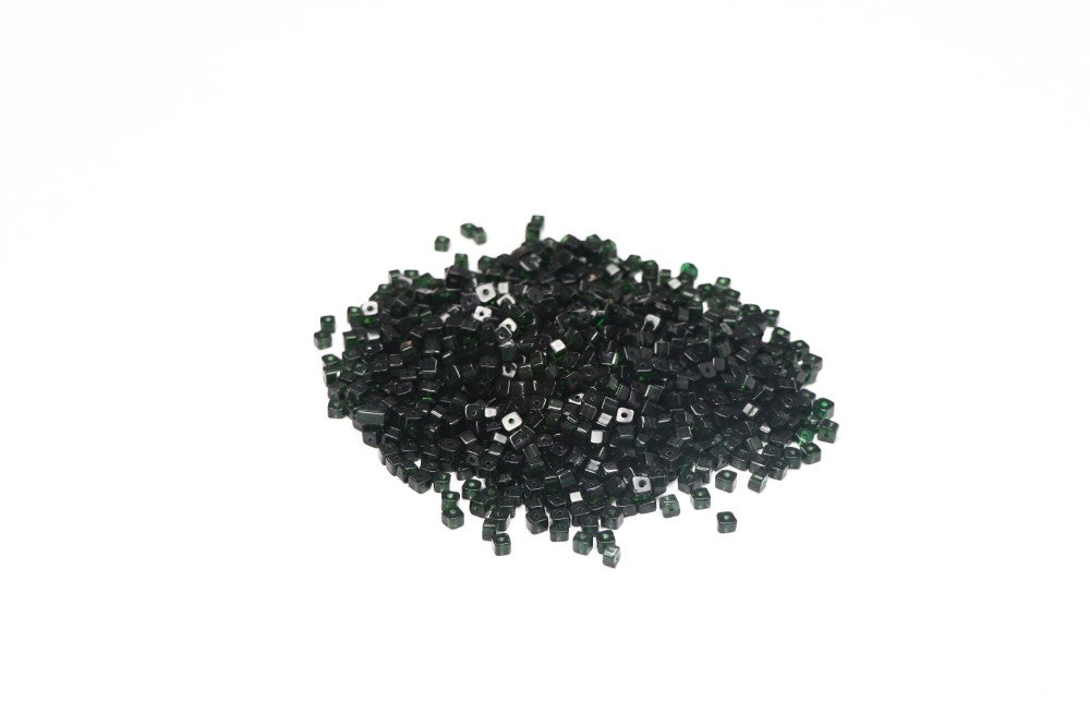 Black Square Glass Beads