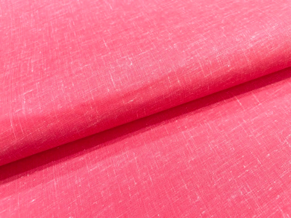 Rose Pink Plain Cotton Linen Fabric