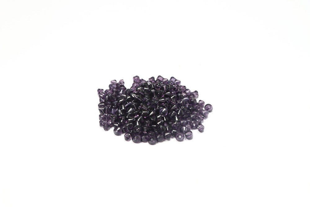 Purple Bi-Cone Glass Beads