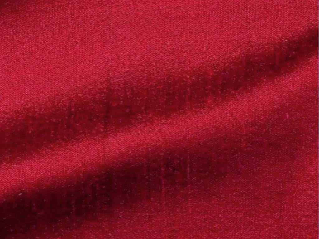 Red Plain Bangalore Raw Silk Fabric