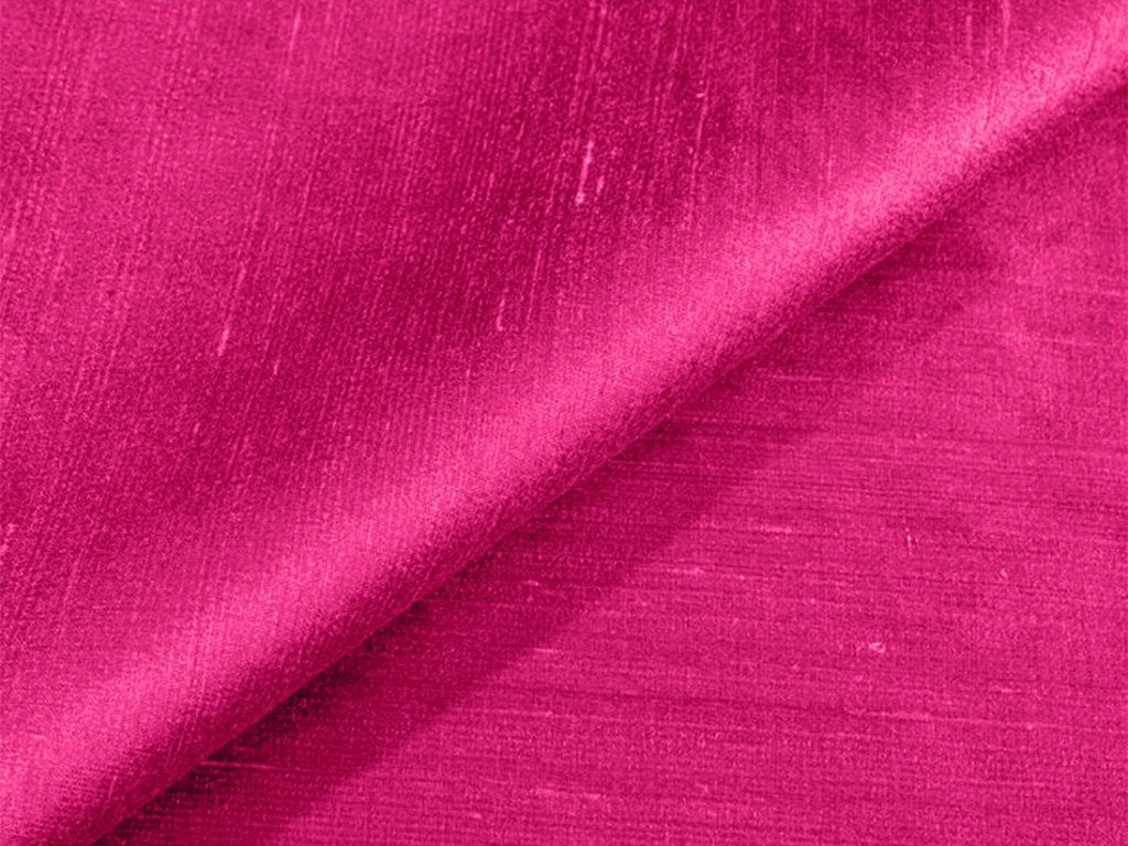 Bright Pink Plain Bangalore Raw Silk Fabric